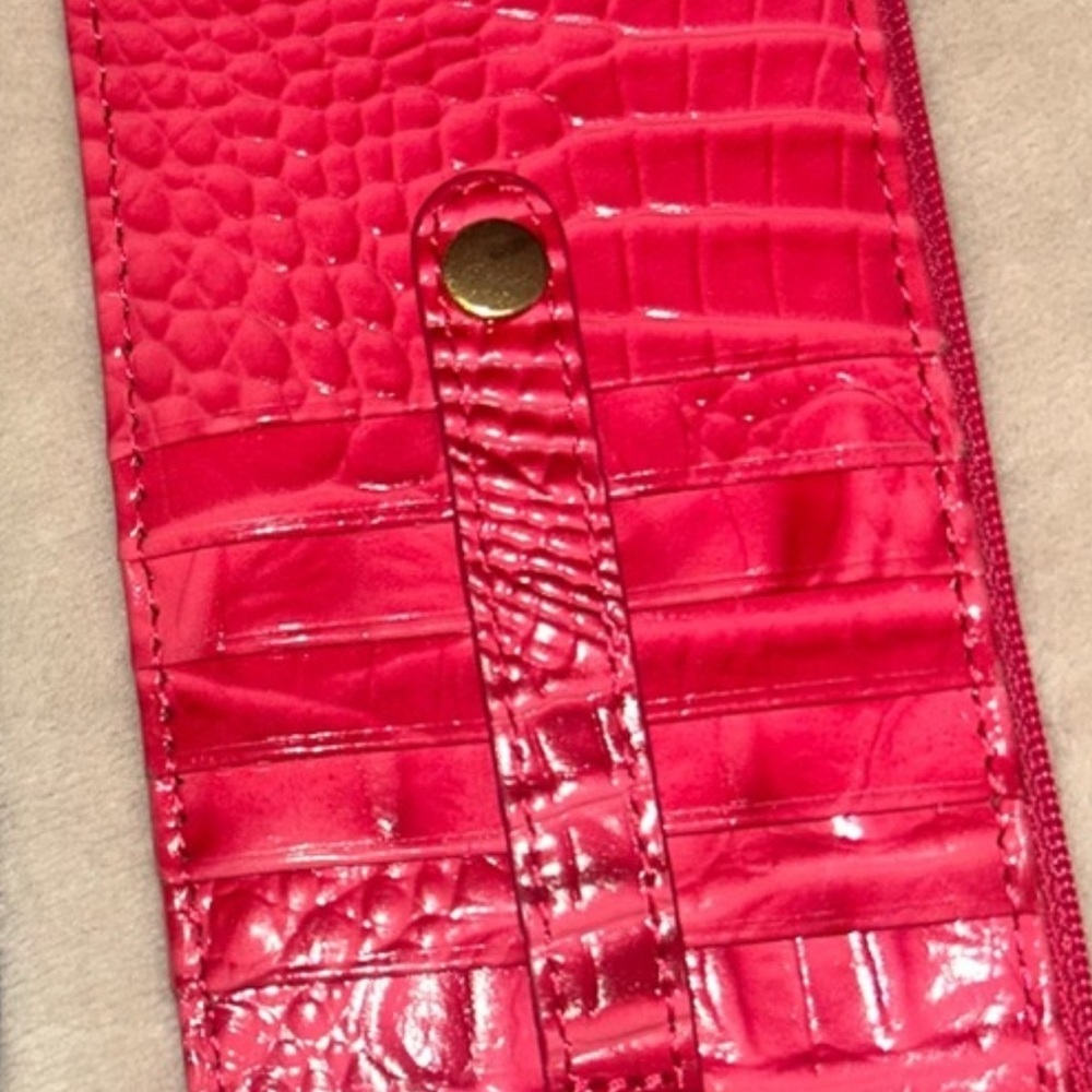 Brahmin Fuchsia Croc-Embossed Wallet